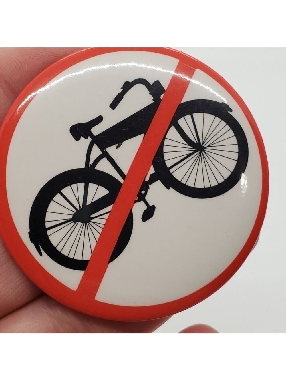 No bicycles bike clip button pin